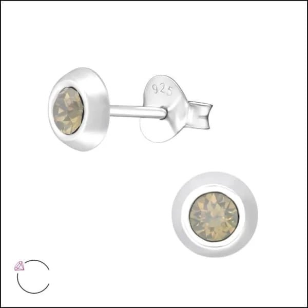 Zilveren Kristal Oorbellen - Subtiel en Elegant - 5mm / Opaal Roze -