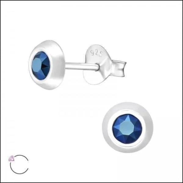 Zilveren Kristal Oorbellen - Subtiel en Elegant - 5mm / Turquoise -