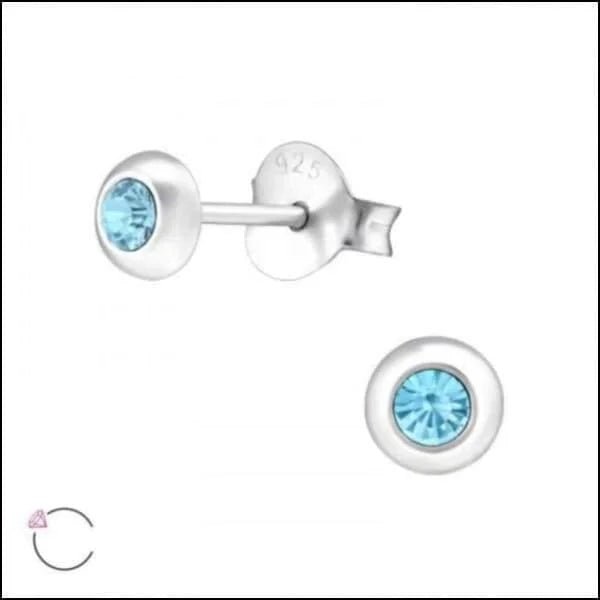 Zilveren Kristal Oorbellen - Subtiel en Elegant - 5mm / Blauw -