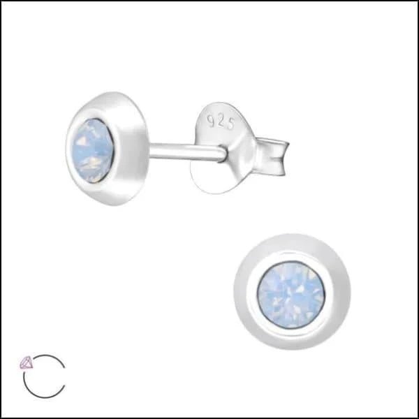 Zilveren Kristal Oorbellen - Subtiel en Elegant - 5mm / Blauw 3 -