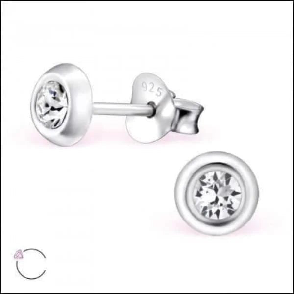Zilveren Kristal Oorbellen - Subtiel en Elegant - 5mm / Transparant -