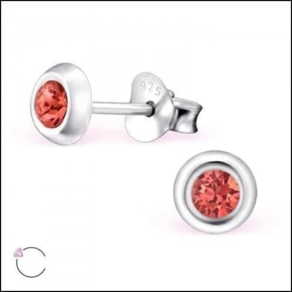 Zilveren Kristal Oorbellen - Subtiel en Elegant - 5mm / Padparadscha -