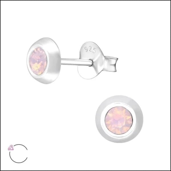 Zilveren Kristal Oorbellen - Subtiel en Elegant - 4mm / Rood -