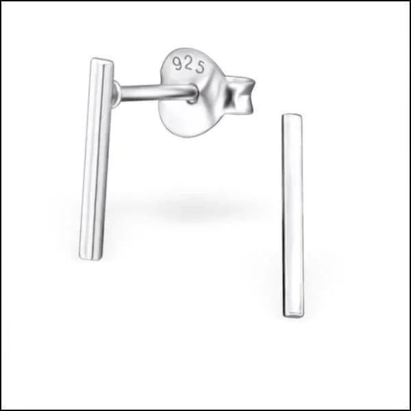 Geometrische Zilveren Oorbellen - 8x1mm - Unisex