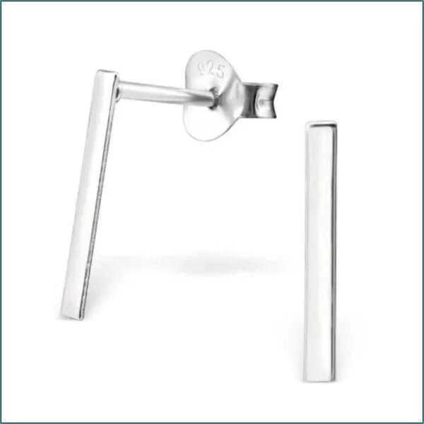 Geometrische Zilveren Oorbellen - 12x2mm - Unisex