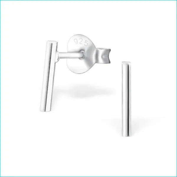 Geometrische Zilveren Oorbellen - Gestreept-12x2mm -