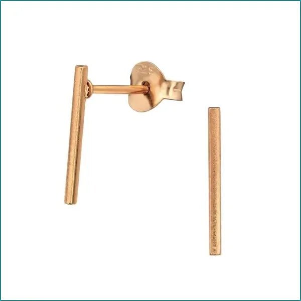 Geometrische Zilveren Oorbellen - Ros&Atilde;&copy;kleur-12x1mm -