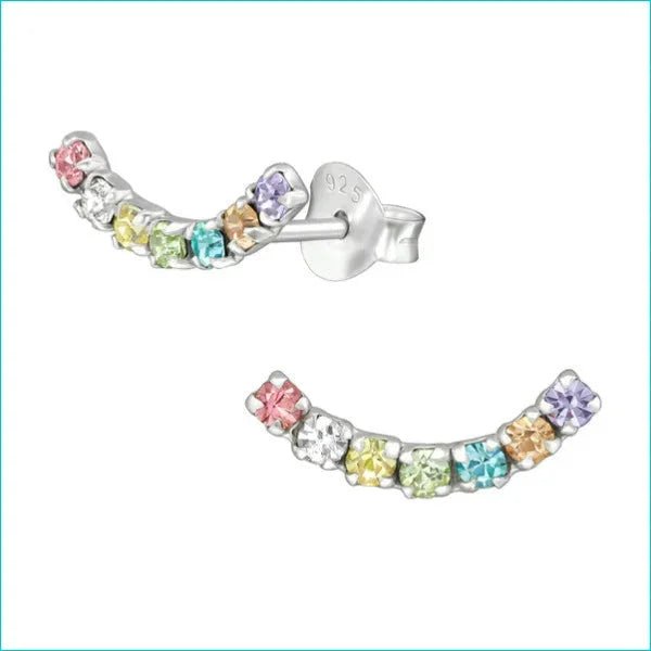 Geometrische Zilveren Oorbellen - Zirkonia-18x2mm -