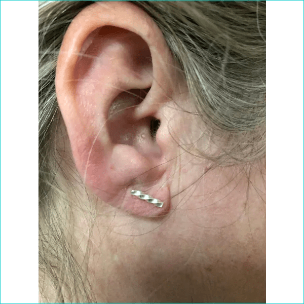 Geometrische Zilveren Oorbellen - Zirkonia-9x3mm -