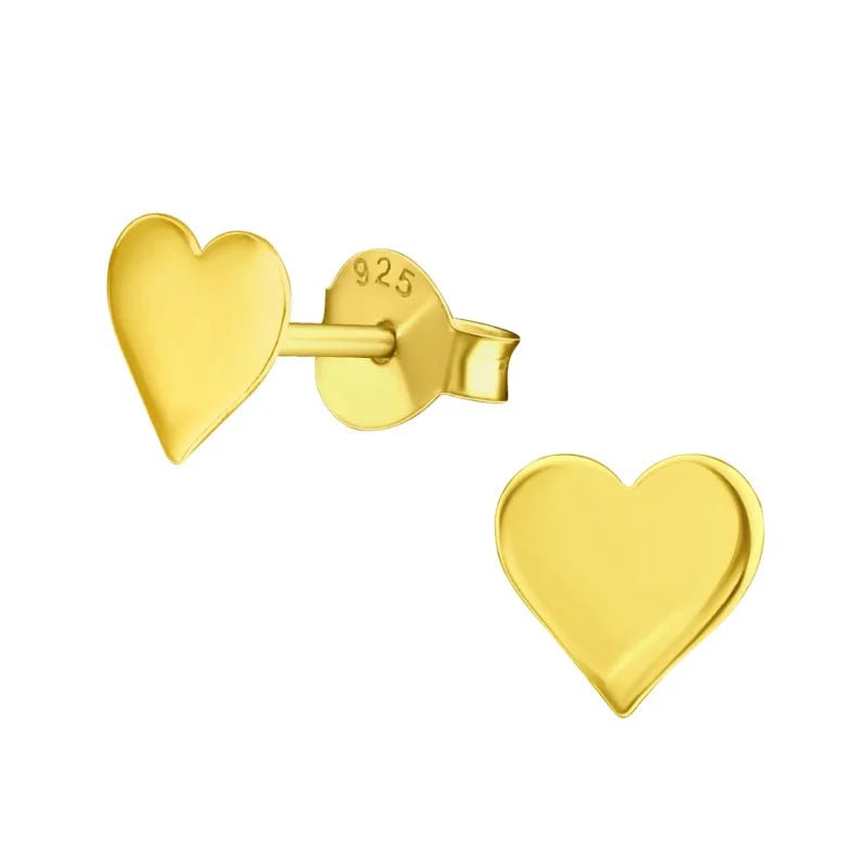 925 Zilveren Hartjes Oorbellen Emaille Diverse Kleuren - Hart Oorstekers - Zilver Goldplated-6mm -