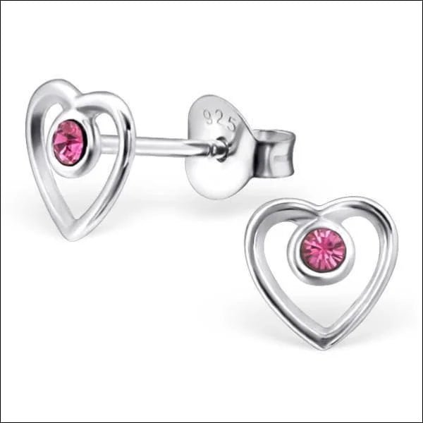 925 Zilveren Hartjes Oorbellen Emaille Diverse Kleuren - Hart Oorstekers - Zilver/Kristal Transparan