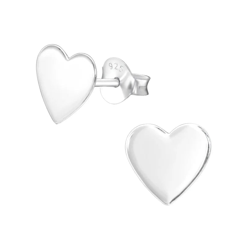 925 Zilveren Hartjes Oorbellen Emaille Diverse Kleuren - Hart Oorstekers - Dubbel-hartje-11x6mm - He