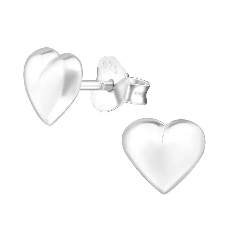 925 Zilveren Hartjes Oorbellen Emaille Diverse Kleuren - Hart Oorstekers - 925-Zilver-7x6mm -
