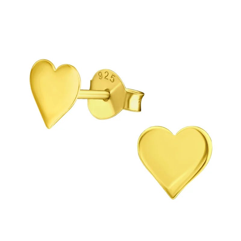 925 Zilveren Hartjes Oorbellen Emaille Diverse Kleuren - Hart Oorstekers - 925-Zilver-7x6mm -