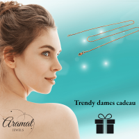 RVS Slangenketting Ros&Atilde;&copy;goud Rond- Soepele Snake Chain Ketting - 1.5mm / 45cm - Dames