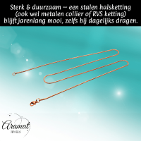 RVS Slangenketting Ros&Atilde;&copy;goud Rond- Soepele Snake Chain Ketting - 1.5mm / 40cm - Dames