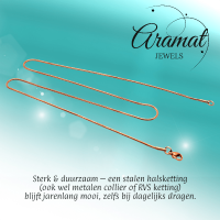 RVS Slangenketting Ros&Atilde;&copy;goud Rond- Soepele Snake Chain Ketting - 1mm / 50cm - Dames