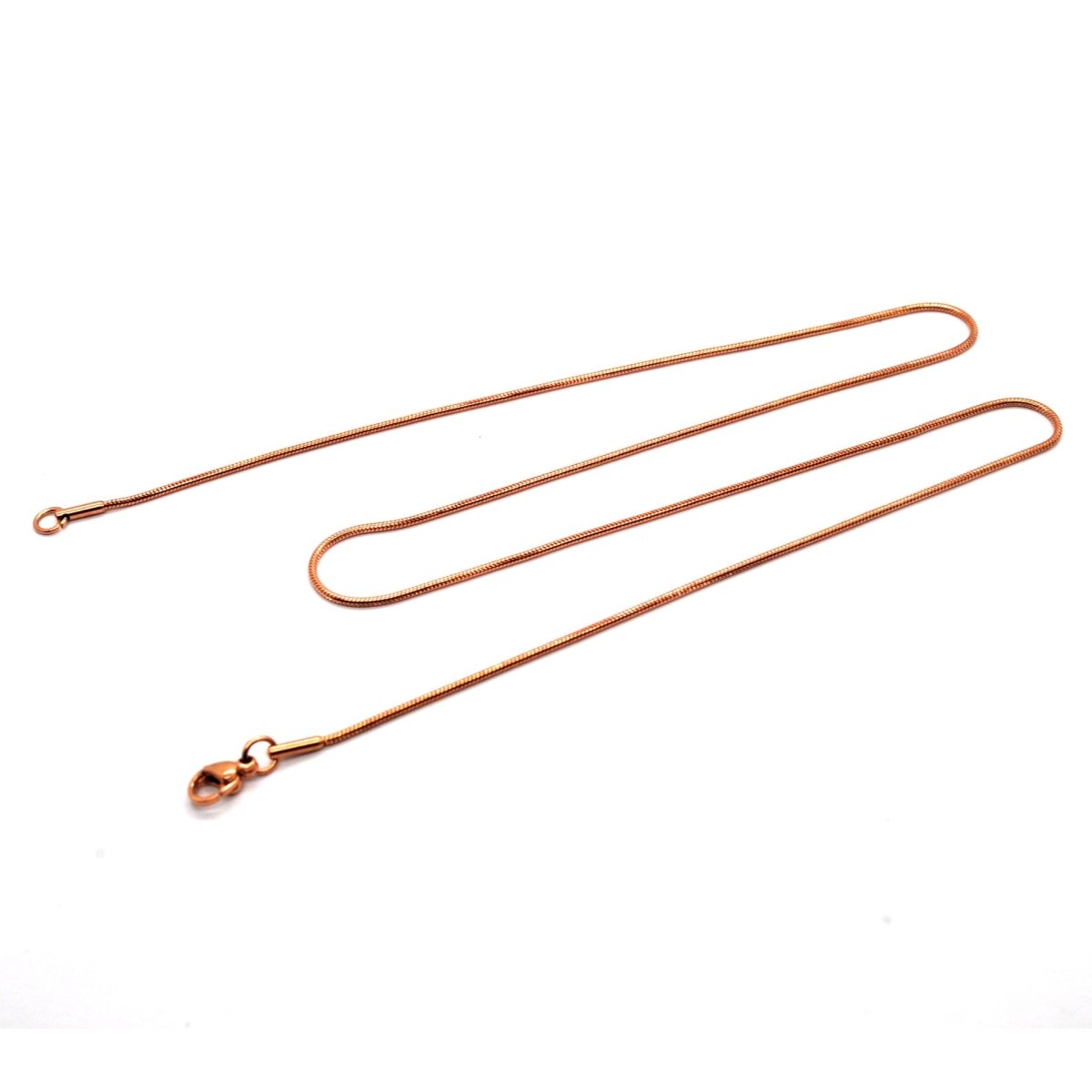 RVS Slangenketting Ros&Atilde;&copy;goud Rond- Soepele Snake Chain Ketting - 1.2mm / 50cm - Dames