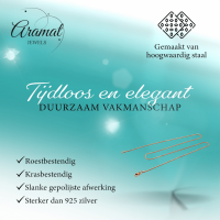 RVS Slangenketting Ros&Atilde;&copy;goud Rond- Soepele Snake Chain Ketting - 1.2mm / 50cm - Dames
