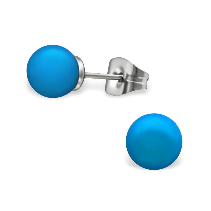 Stalen Parel Oorbellen - Matte parel - Paars -