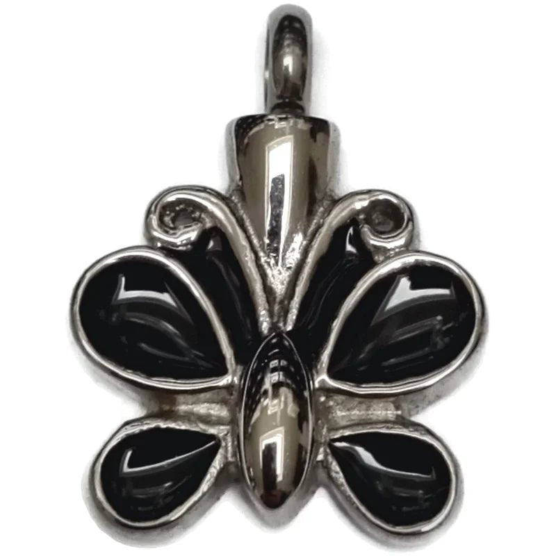 RVS Vlinder Ashanger Diverse Kleuren - Crematie Hanger Gedenksieraad - Zilverkleur-3x2cm - Heren