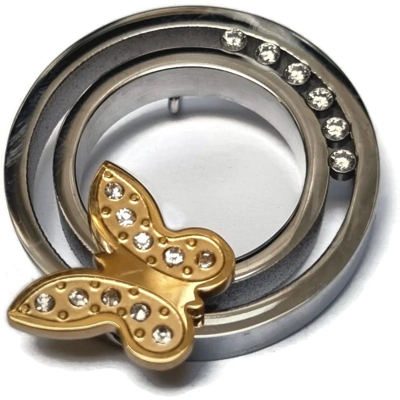 RVS Vlinder Ashanger Diverse Kleuren - Crematie Hanger Gedenksieraad - Rond met vlinder-3cm - Heren