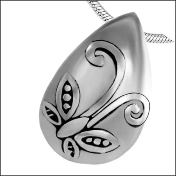 RVS Vlinder Ashanger Diverse Kleuren - Crematie Hanger Gedenksieraad - Rond-zirkonia-bewerkt-2x1.5cm