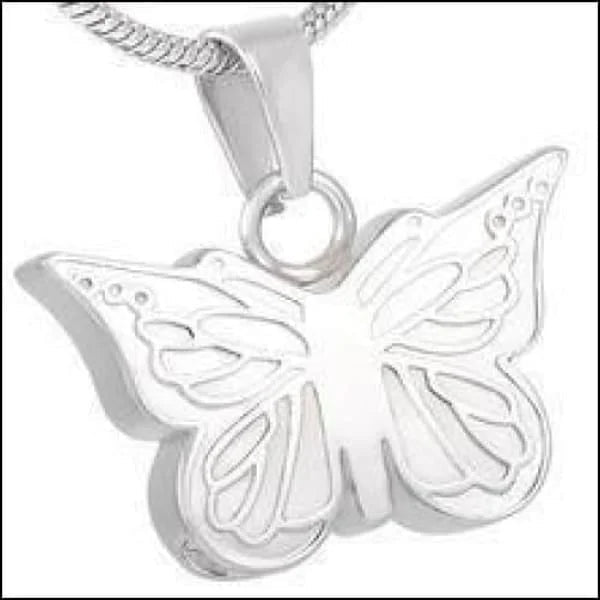 RVS Vlinder Ashanger Diverse Kleuren - Crematie Hanger Gedenksieraad - Rond-zirkonia-bewerkt-2x1.5cm