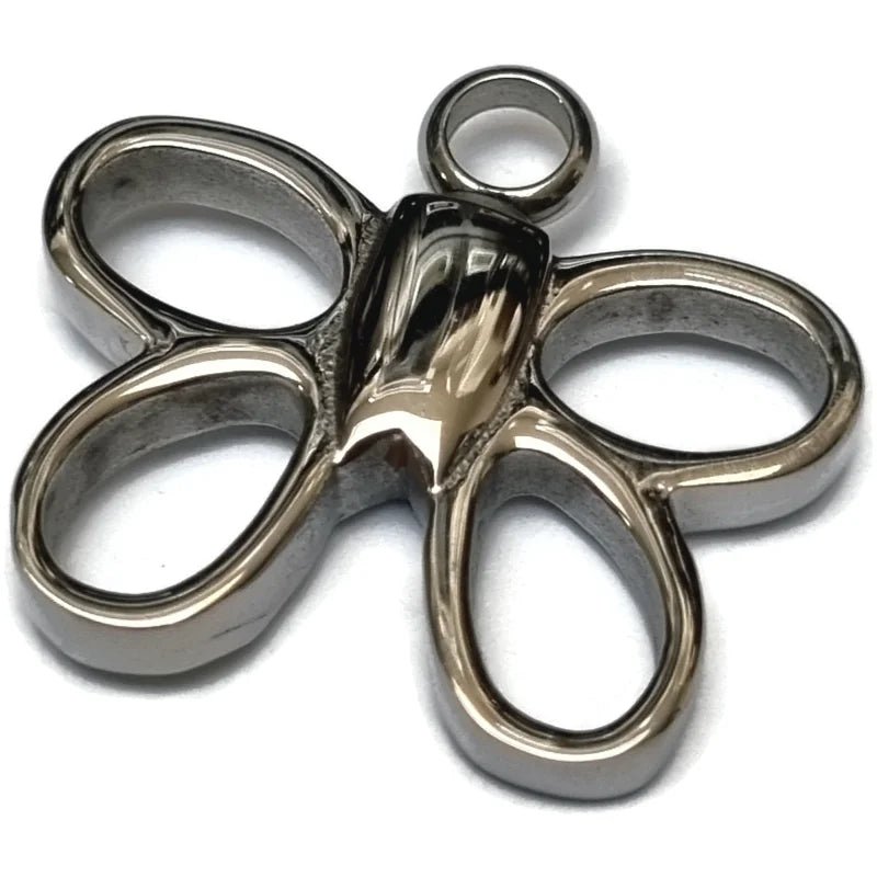 RVS Vlinder Ashanger Diverse Kleuren - Crematie Hanger Gedenksieraad - Open-Vlinder-3x3.5cm - Heren