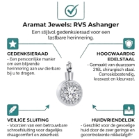 Stalen Zirkonia Ashanger rond - Rood - Heren