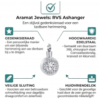 Stalen Zirkonia Ashanger rond - Paars - Heren