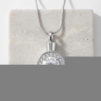 Stalen Zirkonia Ashanger rond - Blauw - Heren