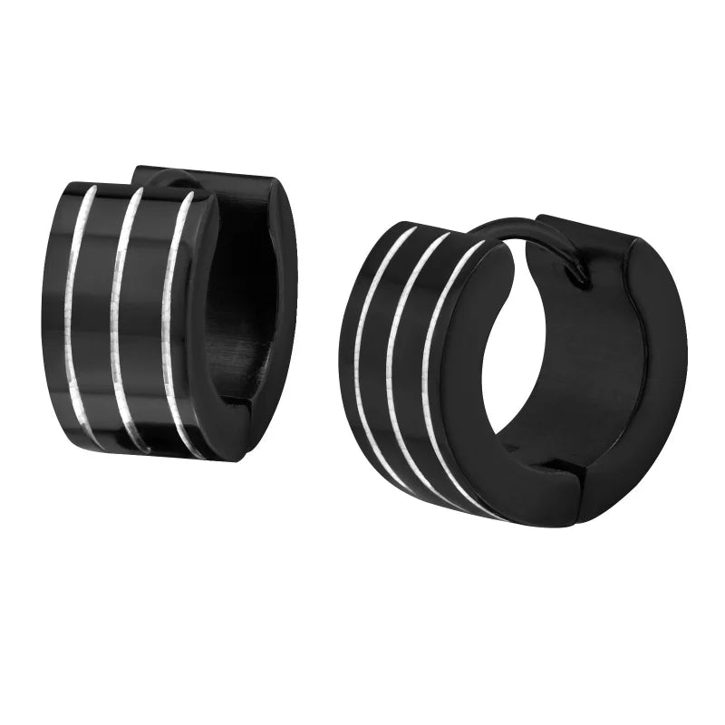 Stijlvolle Zwarte huggies - 3 strepen-13x7mm -