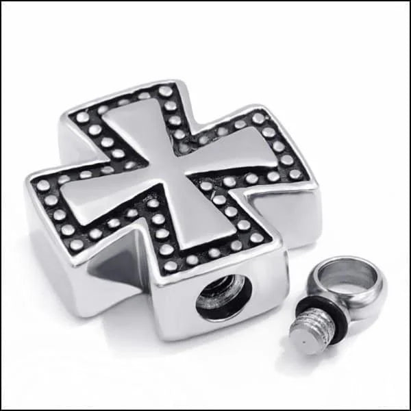 Stalen Kruis Ashanger - Symbolische Herinnering - Vierkant kruis-2.6x2cm - Heren
