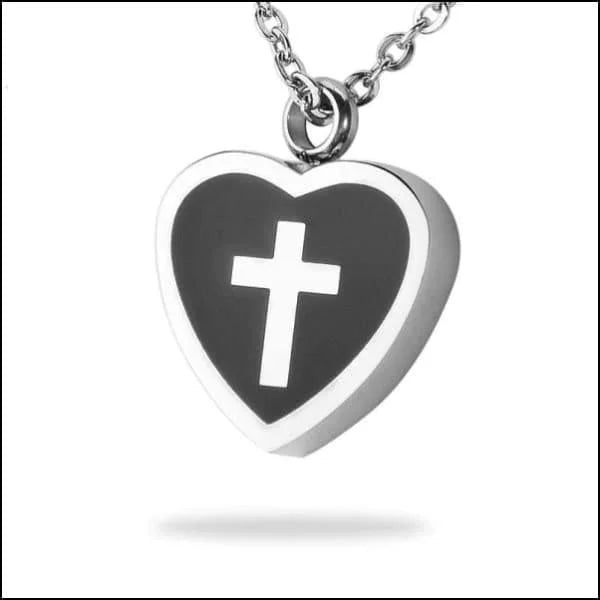Stalen Kruis Ashanger - Symbolische Herinnering - Hart-Zwart-Wit-3x2cm - Heren