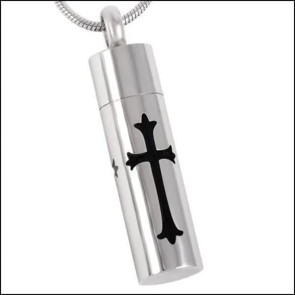 Stalen Kruis Ashanger - Symbolische Herinnering - Hart-Zwart-Wit-3x2cm - Heren