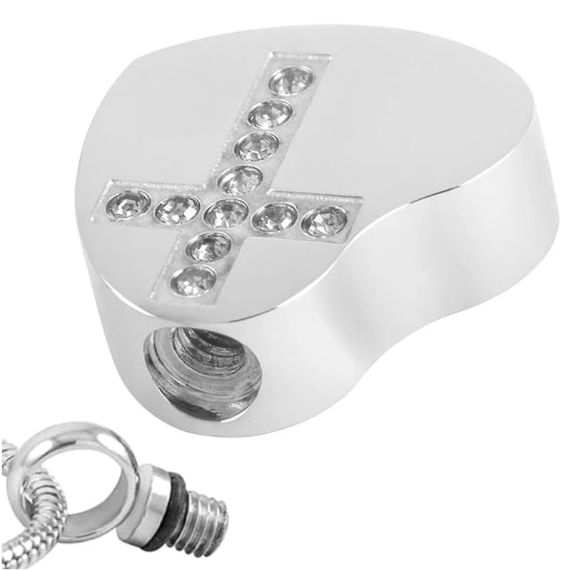 Stalen Kruis Ashanger - Symbolische Herinnering - Zwart-Zilverkleur-4x2.3cm - Heren