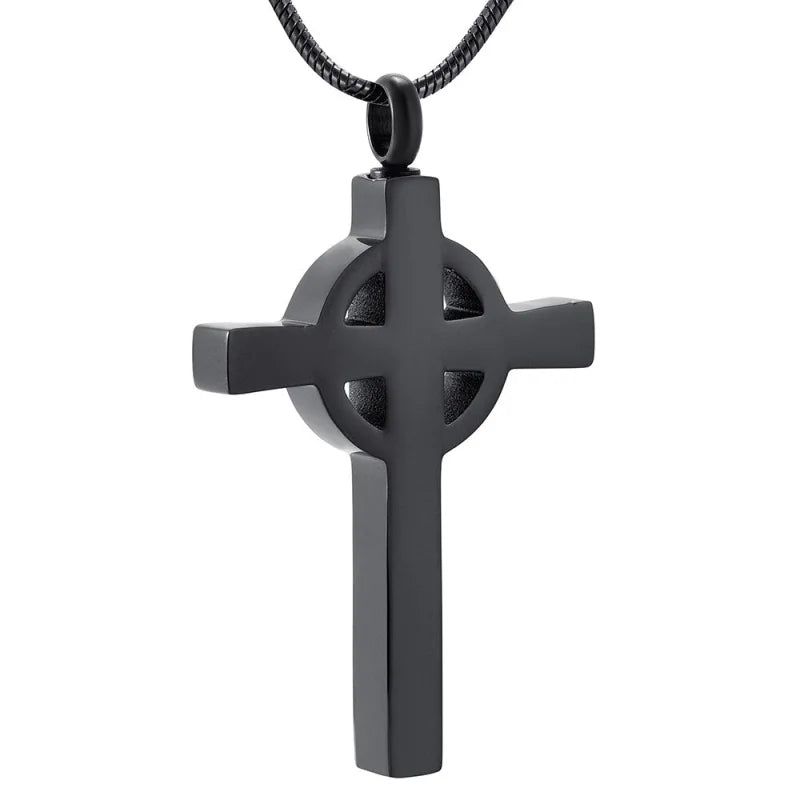 Stalen Kruis Ashanger - Symbolische Herinnering - Zwart-5-3.1cm - Heren