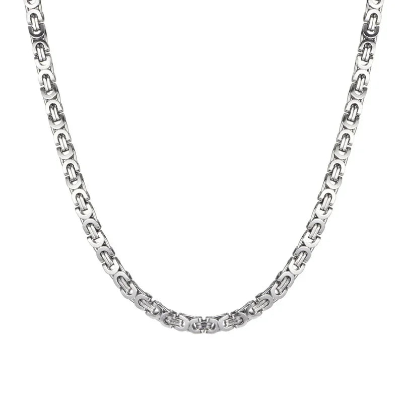 Stalen koningsketting man - Zilverkleur / 55cm / 9mm - Heren
