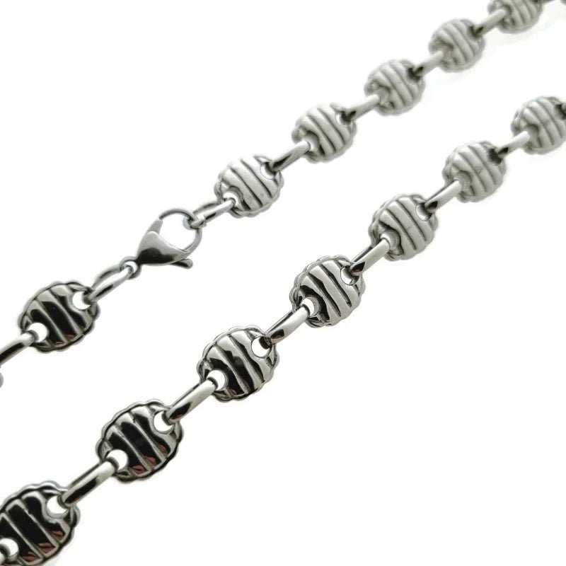 Stoere Stalen Ronde Schakelketting - Bicolor - Heren