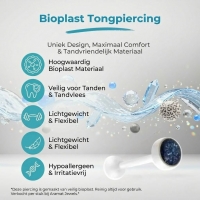 Bioplast Witte Glitter Tongpiercing - Geel -