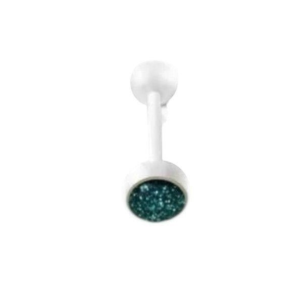 Bioplast Witte Glitter Tongpiercing - Zeegroen -
