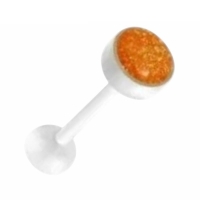 Bioplast Witte Glitter Tongpiercing - Groen -