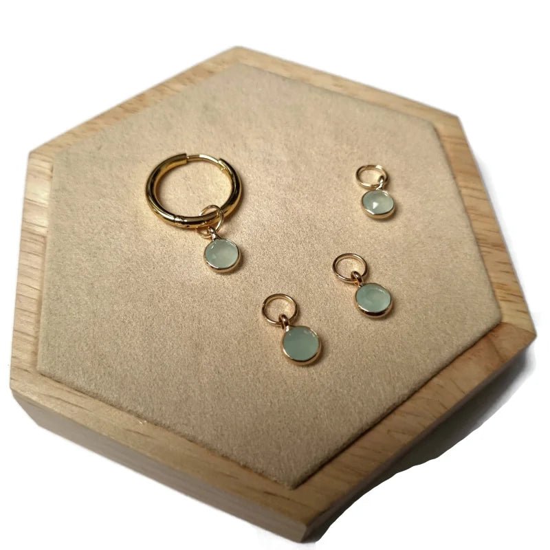 Unieke handgemaakte Oorbel Bedels - Goudkleur / Druppel-10x5mm / Licht Blauw - Unisex