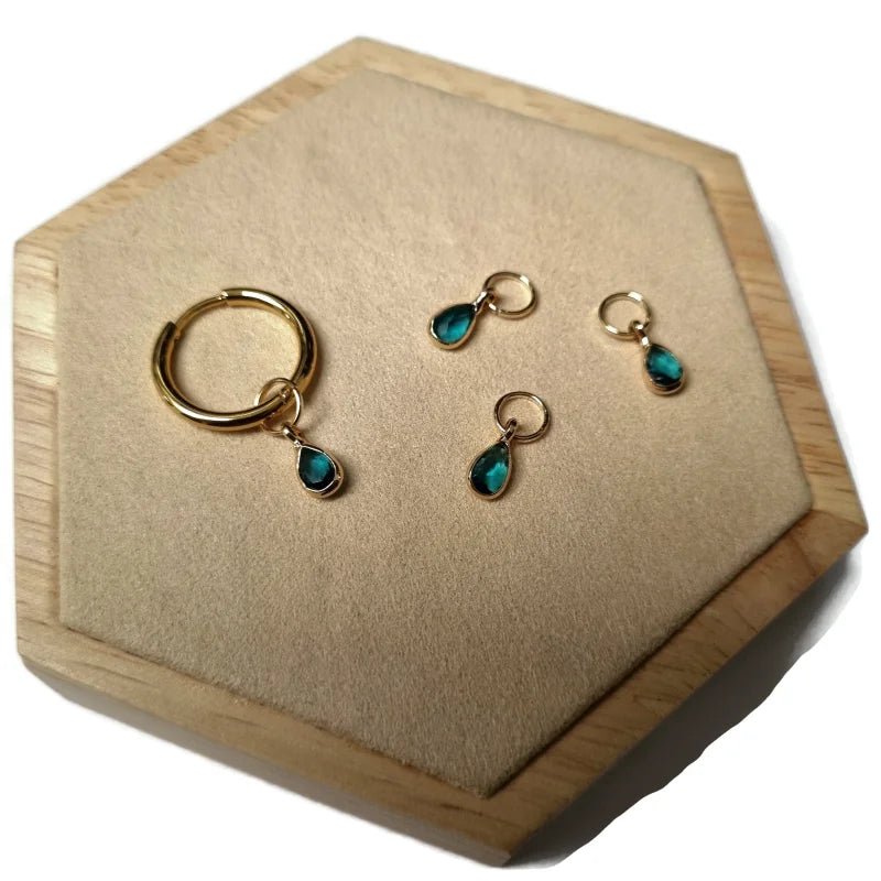 Unieke handgemaakte Oorbel Bedels - Goudkleur / Druppel-10x5mm / Blauw - Unisex