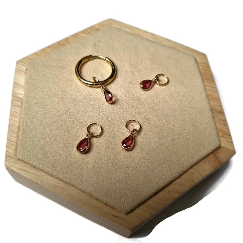 Unieke handgemaakte Oorbel Bedels - Goudkleur / Druppel-10x5mm / Transparant - Unisex