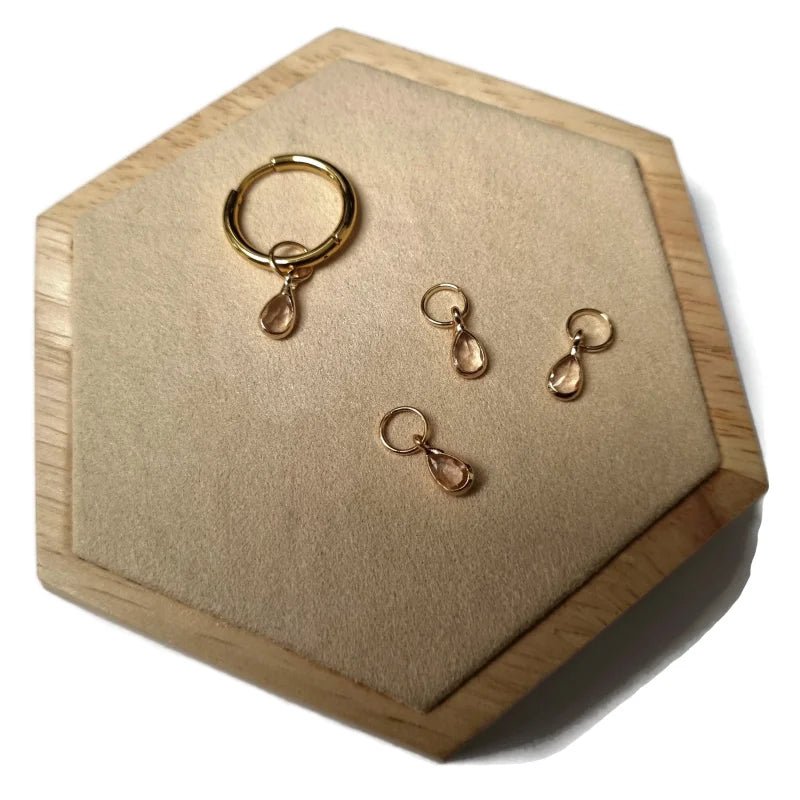 Unieke handgemaakte Oorbel Bedels - Goudkleur / Druppel-10x5mm / Roze - Unisex