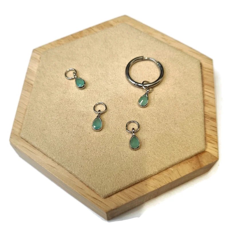 Unieke handgemaakte Oorbel Bedels - Zilverkleur / Druppel-10x5mm / Licht Blauw - Unisex