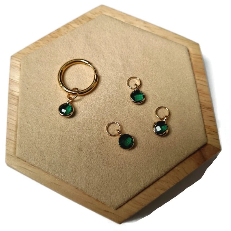 Unieke handgemaakte Oorbel Bedels - Zilverkleur / Rond-7mm / Zwart - Unisex