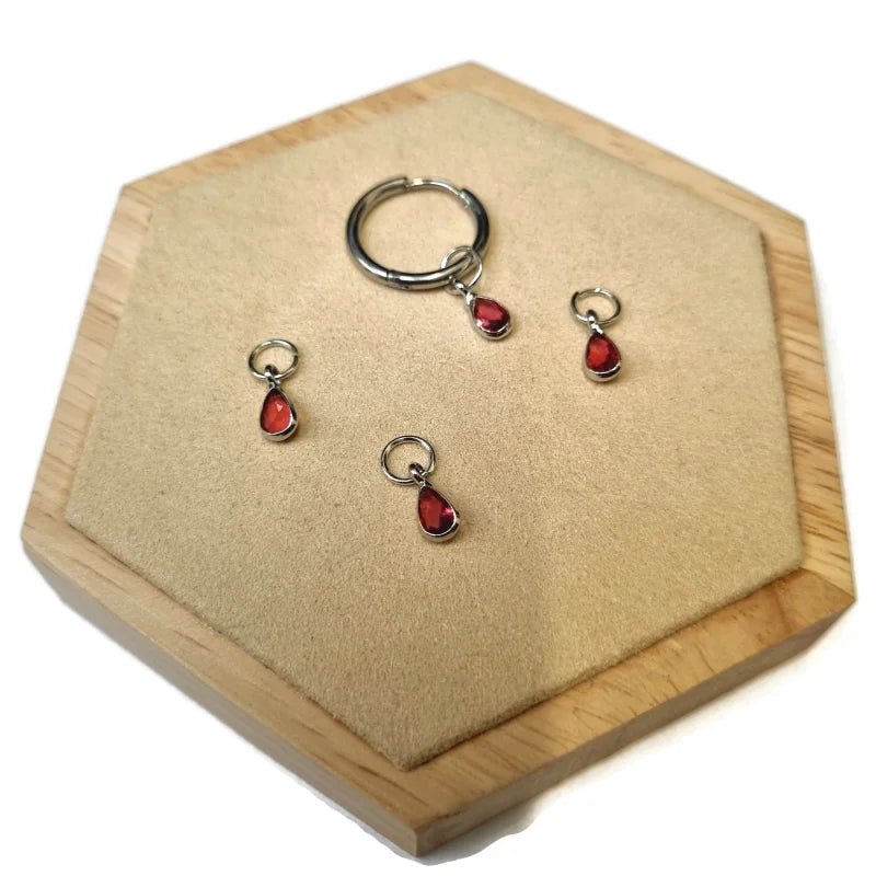 Unieke handgemaakte Oorbel Bedels - Zilverkleur / Druppel-10x5mm / Roze - Unisex